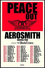 AEROSMITH THE BLACK CROWES Peace Out Farewell Tour 2024 POSTER FRAME SIZE OPTION picture