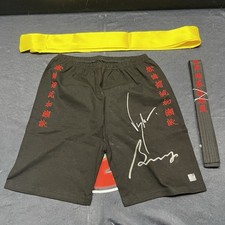 Jean Claude Van Damme & Bolo Yeung Autographed Bloodsport Trunks ASI Proof picture