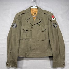 WWII US Army Officer Regulation Jacket Cropped With patches picture