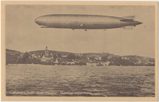 Graf Zeppelin LZ 127 Vintage Postcard Airship Over Uberlingen Lake Constance picture