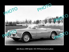 1958 Alfa Romeo 2000 Spider Launch Press Photo 2 Old Large Historic Photo picture