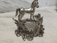 Vintage Arthur Court Mother Horse And Baby Round Candle Holder #2002 /signed picture