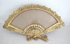 VTG Victorian Style Ornate Fan Shaped Solid Brass Picture Frame picture