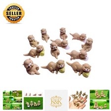 12 Pcs Resin Otter Figurines - Whimsical Cake Toppers & Terrarium Decor picture