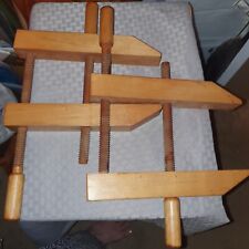 PAIR OF  LARGE WOOD HANDSCREW CLAMPS picture