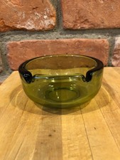 Vintage MCM Green Glass Ashtray 3” picture