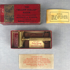 Valet Auto-Strop Razor Set McKesson Shaving Cream Million Dollar Promotion Gold picture
