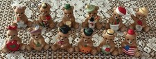 Homco Vintage Teddy Bear #1413 Holiday Seasonal Set 12 Months 2.25
