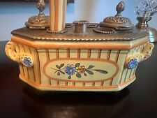 RARE PORCELAIN & BRASS ANTIQUE INK WELL picture