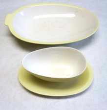 Yellow White Serving Dish And Gravy Boat Vintage P Regout Maastricht Holland  picture