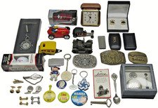 Vintage Grandpa Collectible Lot 38 Toys Cufflinks Keychains Belt Buckles & More picture