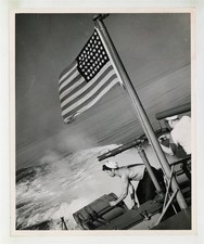 US Coast Guard Patrol Cutter 1943 Lewis Gun Fighting Flag Photo Type 1 J15773 picture