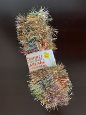 Vintage Multicolored Christmas Tinsel Garland - 24 Feet New Old Stock (NOS) picture