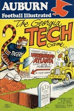 Auburn vs Georgia Tech 🏈 Football Illustrated Poster (1976) - 24x36” Rare picture