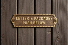 Personalized Vintage Style Brass Letter & Packages Sign - Traditional Brass mail picture