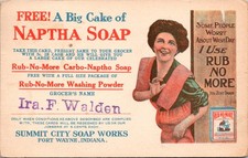 Naptha Soap Rub-No-More Washing Powder Advertising Trade Card Postcard picture