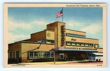 Vintage Postcard Greyhound Bus Terminal Akron Ohio OH  picture