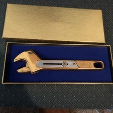 Vintage HELIX 8 inch Gold Tone Plated Adjustable Wrench ~ Petersen Tool Company picture