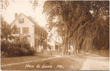 China Maine View of Main Street Houses Dirt Road 1900s RPPC Postcard Photo picture