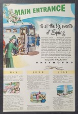 1948 Greyhound Bus Spring Events Vintage Print ad Post War Travel Family a121 picture