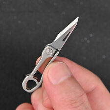 Titanium Mini Knife keychain Folding Knife Letter Opener Tool Outdoor Pocket EDC picture