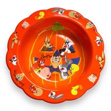 Vtg 1996 Looney Tunes Plastic Trick or Treat Candy Bowl Halloween 90’s Nineties picture
