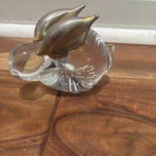 1980's Heavy 8 oz Clear Art Glass Bunny Rabbit 3