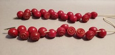 Lot of 31 Vintage Unique Carved Cherry Red Bakelite Ball Buttons picture