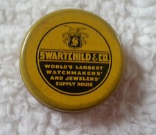 Old Ad Tin Swartchild & Co World's Largest Watchmaker Jewelers' Supply House picture