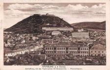 Hainburg an der Donau Austria panoramic birds eye view of area antique pc Z30050 picture