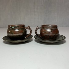 Vin Sets of Cups & Saucers Abuja School Earthenware,Nigeria Africa 20th century picture