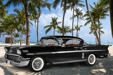 1958 Chevy IMPALA 348 Inaugural 13x19 PhotoArt Poster Style 10m Chevrolet Pastel picture