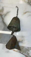 Vintage Paolo SOLERI / COSANTI 7”Cast Bronze Bell Wind Chime (10” w/ Chain) picture