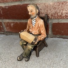Norleans Man Playing Accordion Porcelain Figurine Japan picture