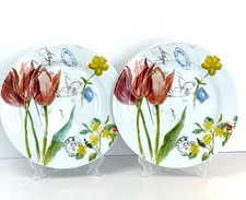 Bernardaud Limoges France Jardin des Fleurs Salad/Dessert Plates (2) RARE HTF picture