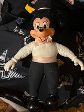Antique Disney Mickey Mouse Plush Doll Tuxedo with Top Hat picture