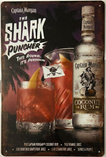 Captain Morgan Coconut Rum Shark Puncher Novelty Metal Sign 12
