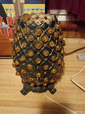 Vintage MCM Mid-Century Ceramic Porcelain Pineapple Table Accent Lamp picture