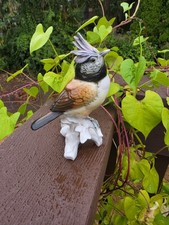 Vintage Mid-Century Karl Ens Volkstedt Crested Tit Bird Porcelain Figurine 5.5