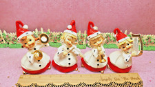 Vtg Ucagco Christmas SANTA Angel BELLS Caroling Musical Quartet SET OF FOUR picture