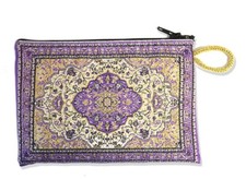 Purple Case Tapestry Rosary Coin Case Pouch Purse Keepsake Holder 5 1/2