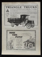 1918 Triangle Trucks Rose Tire Pump J. H. Haney & Co. Hastings NE Saint Johns MI picture