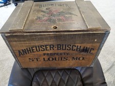 Vintage 1876-1976 Budweiser Anheuser-Busch Wooden Box St. Louis Beer Crate Eagle picture