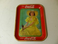 VINTAGE 1938 COCA-COLA TRAY- VINTAGE ADVERTISING METAL TRAY- VINTAGE DINER picture