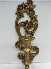Homco Vintage Wall Sconce (1) Candle Holder Floral 4118 Hollywood Regency picture