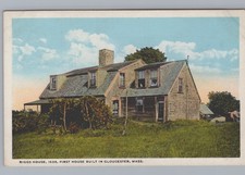 Riggs House 1638 First House Gloucester MA Postcard White Border CT American Art picture