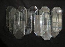 TEN (10) BEVELED OCTAGON CHANDELIER 8 SIDED GLASS  PANEL  12 POINT STARBURST picture