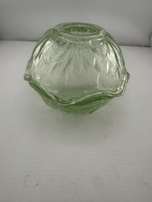 Vintage Indiana Glass Pebble Leaf Green Clear Fairy Light Lamp 1960s Rare HTF picture