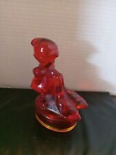 Vintage Summitt  Glass Amberina Girl With Geese picture