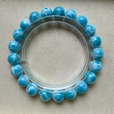 9.5mm Natural Larimar gem quartz Beaded Bracelet Gemstone Stretch Bracelet picture